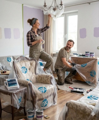 DX Folia malarska GRUBA 4x5 m plandeka ochronna remont 20 m²