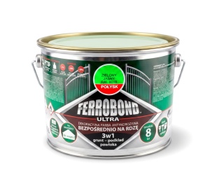 Farba antykorozyjna na rdzę 3w1 Ferrobond RAL6018 ZIELONY JASNY połysk 2,5L