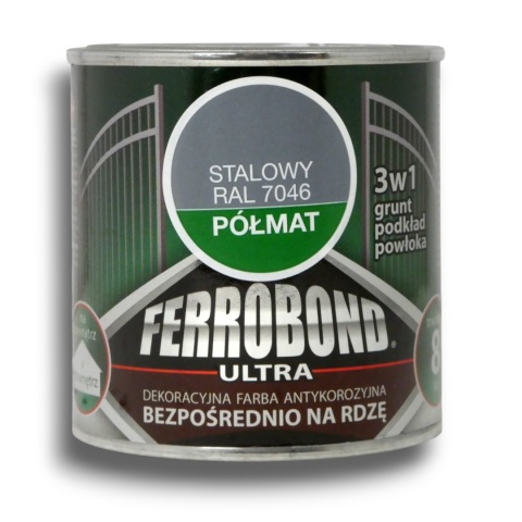 Farba antykorozyjna na rdzę Ferrobond Ultra 0,25L RAL7046 STALOWY półmatowy