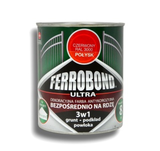 Farba antykorozyjna na rdzę Ferrobond Ultra 0,7L RAL3000 CZERWONY połysk