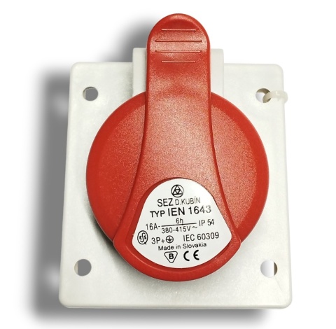 GNIAZDO SIŁOWE TABLICOWE SKOŚNE IEN 1643 TYP 16A 4p IP54