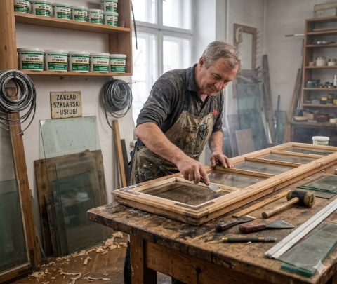 Naturalny kit szklarski na oleju lnianym malowalny nie pęka Den Braven 1 kg