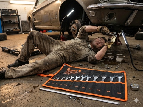 Płachta Organizer na klucze płaskie BEAST 12 kieszeni 6-32mm płachta 62x34