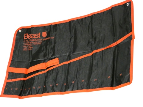 Pokrowiec Organizer na klucze płasko-oczkowe BEAST 17 kieszeni 6-32mm 73x42