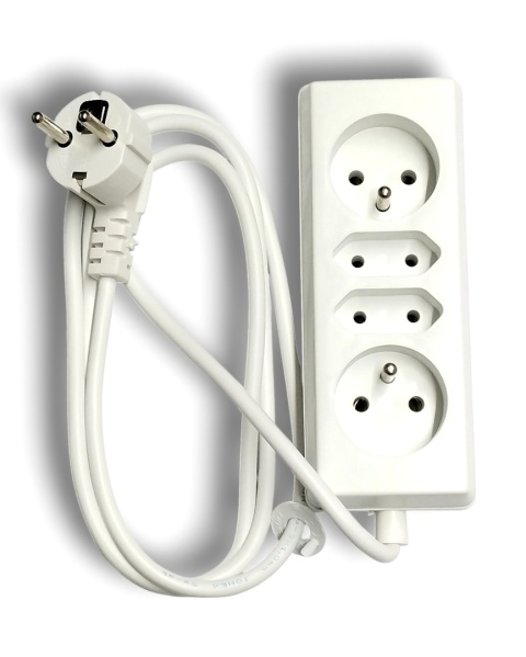 Przedłużacz Timex PS-472 1,5m 4 gniazda 2P 2PZ z uziemieniem biały