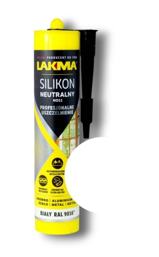 Silikon Lakma neutralny okienny trwały NO11 biały RAL 9016 280 ml