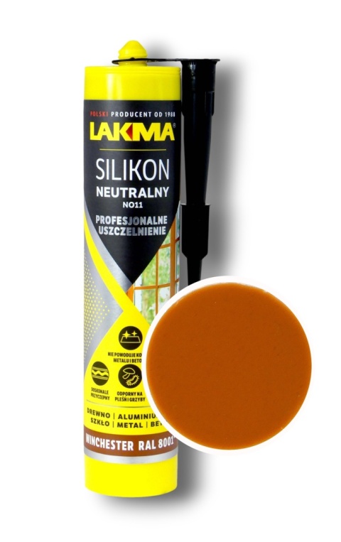 Silikon Lakma neutralny okienny trwały NO11 kolor WINCHESTER RAL 8001 280ml