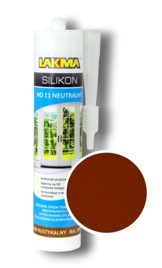 Silikon okienny neutralny trwały LAKMA NO11 RAL8003 dąb rustykalny 280ml