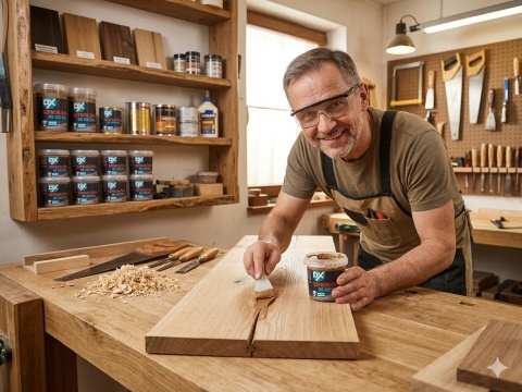 Szpachlówka do drewna DX - wypełnia ubytki, łatwa obróbka 200 g PALISANDER