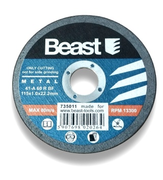 Tarcza tnąca do metalu 115x1x22,2 mm BEAST - cienka, precyzyjna