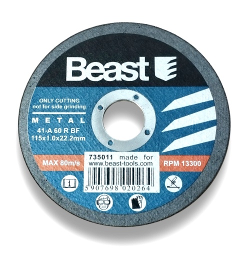 Tarcza tnąca do metalu 115x1x22,2 mm BEAST - cienka, precyzyjna